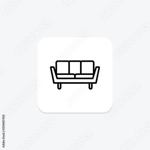 Sectional Sofa line icon, vector, pixel perfect, illustrator file