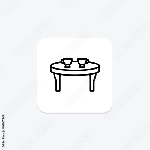 Coffee Table line icon, vector, pixel perfect, illustrator file
