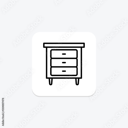 End Table line icon, vector, pixel perfect, illustrator file
