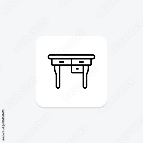 Console Table line icon, vector, pixel perfect, illustrator file