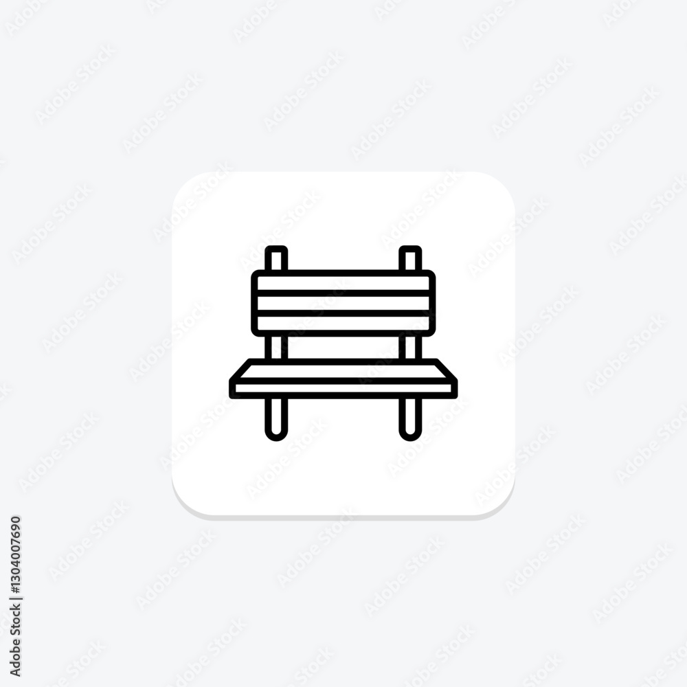 Bench line icon, vector, pixel perfect, illustrator file Bench line icon, vector, pixel perfect, illustrator file