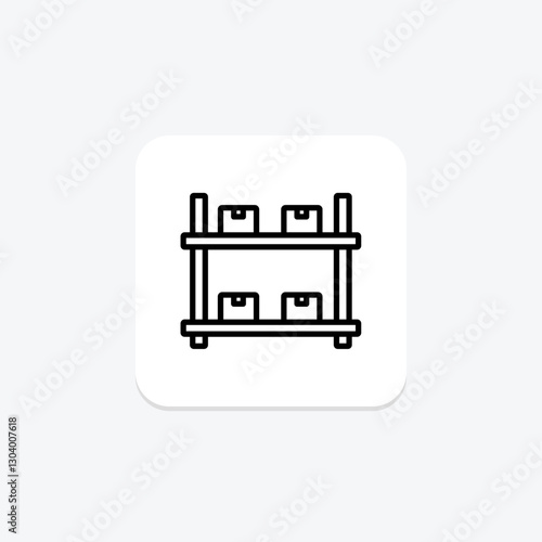 Shelving Unit line icon, vector, pixel perfect, illustrator file