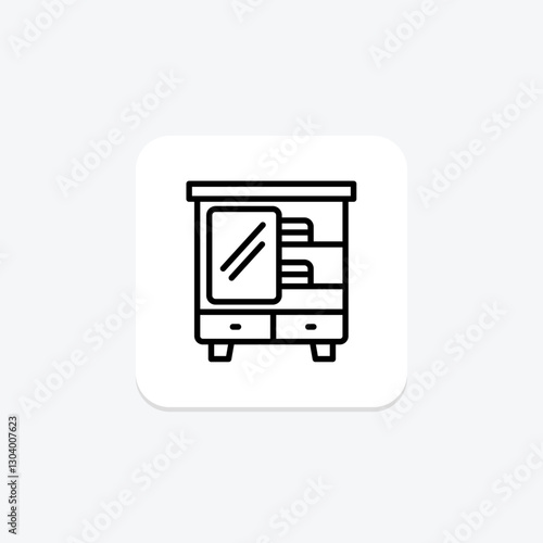 Wardrobe line icon, vector, pixel perfect, illustrator file