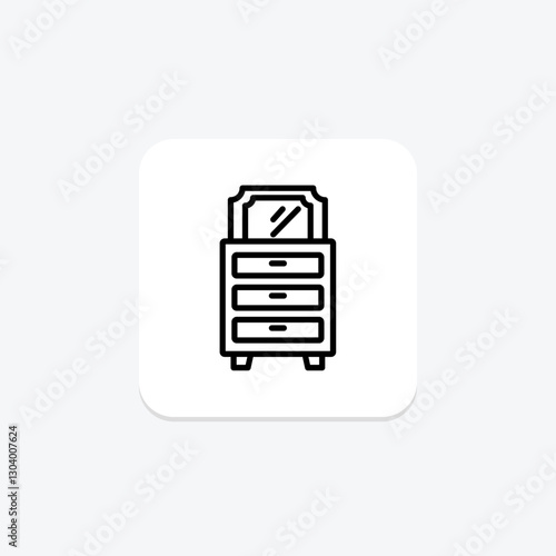 Dresser line icon, vector, pixel perfect, illustrator file
