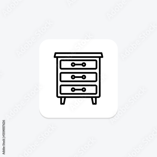 Chest Of Drawers line icon, vector, pixel perfect, illustrator file