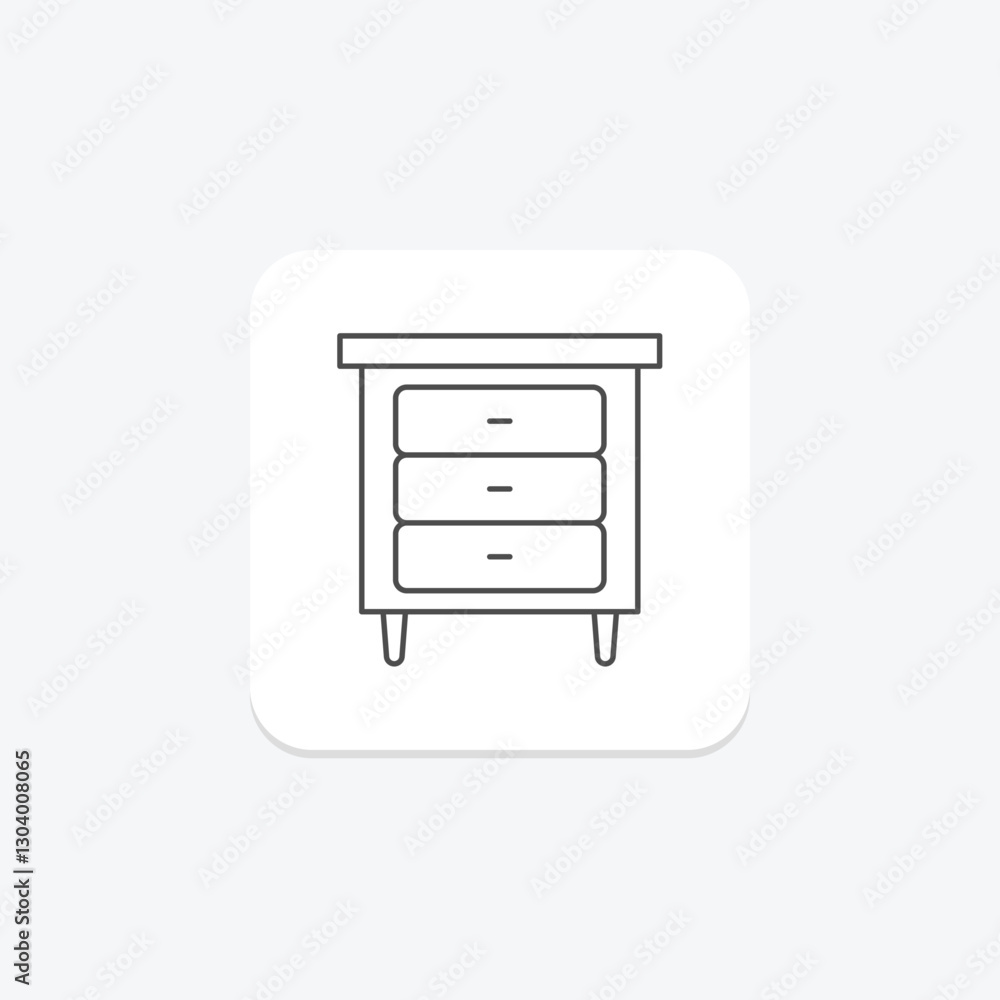 End Table thinline icon, vector, pixel perfect, illustrator file End Table thinline icon, vector, pixel perfect, illustrator file