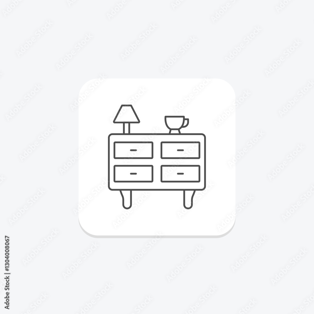 Side Table thinline icon, vector, pixel perfect, illustrator file Side Table thinline icon, vector, pixel perfect, illustrator file