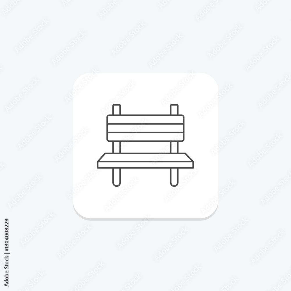 Bench thinline icon, vector, pixel perfect, illustrator file Bench thinline icon, vector, pixel perfect, illustrator file