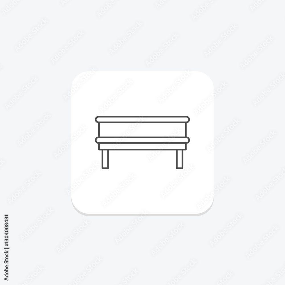 Storage Bench thinline icon, vector, pixel perfect, illustrator file Storage Bench thinline icon, vector, pixel perfect, illustrator file