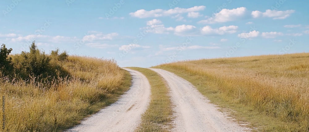 Country road, sunny day, fields, horizon. Travel Country road, sunny day, fields, horizon. Travel