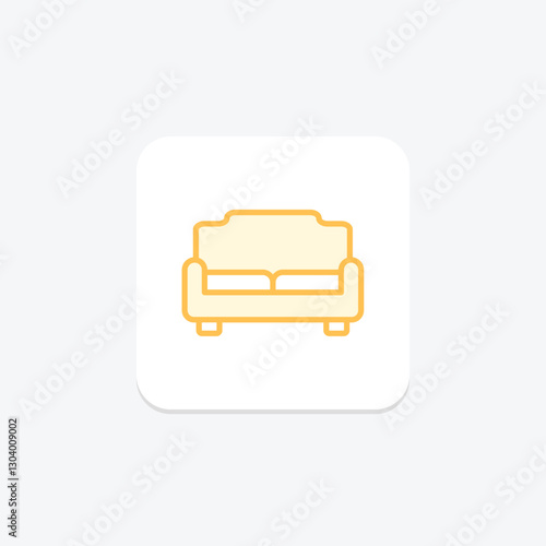 Couch duotone line icon, vector, pixel perfect, illustrator file