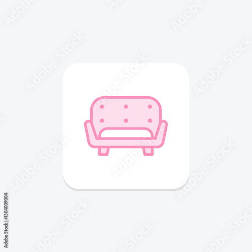 Sofa duotone line icon, vector, pixel perfect, illustrator file