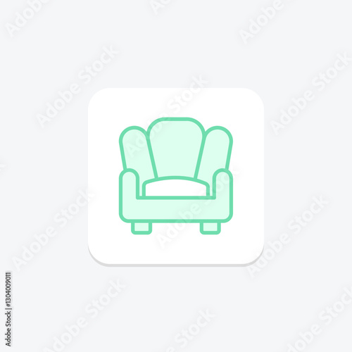 Armchair duotone line icon, vector, pixel perfect, illustrator file