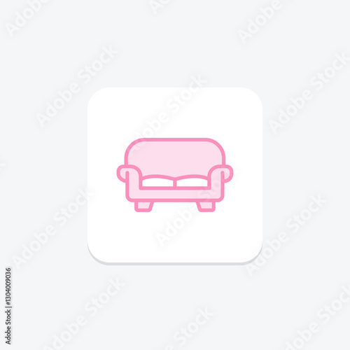 Loveseat duotone line icon, vector, pixel perfect, illustrator file