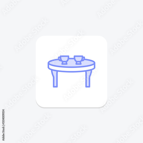 Coffee Table duotone line icon, vector, pixel perfect, illustrator file