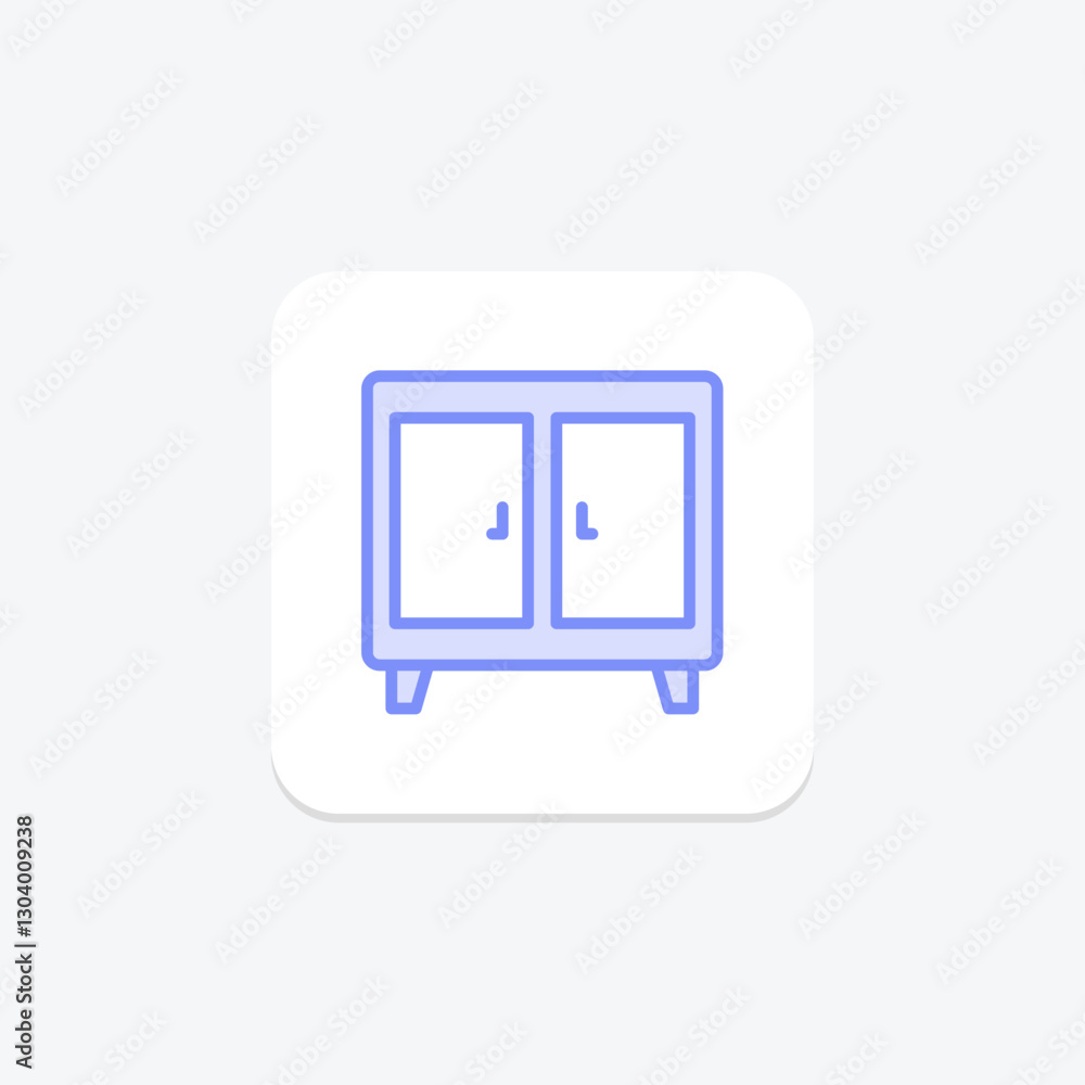 Cabinet duotone line icon, vector, pixel perfect, illustrator file Cabinet duotone line icon, vector, pixel perfect, illustrator file