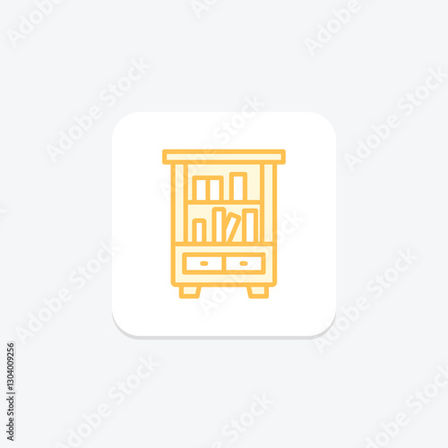Bookcase duotone line icon, vector, pixel perfect, illustrator file