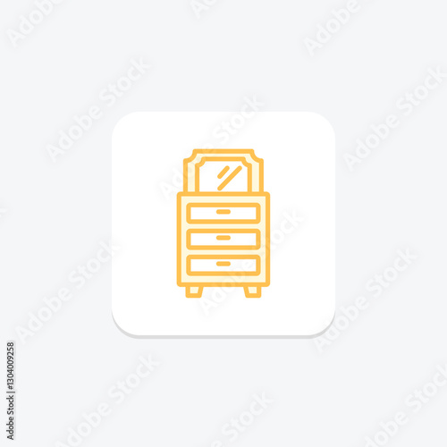 Dresser duotone line icon, vector, pixel perfect, illustrator file
