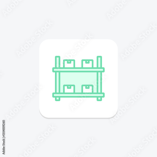 Shelving Unit duotone line icon, vector, pixel perfect, illustrator file