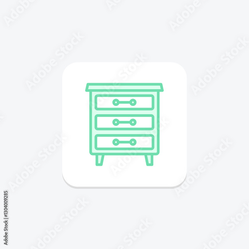 Chest Of Drawers duotone line icon, vector, pixel perfect, illustrator file