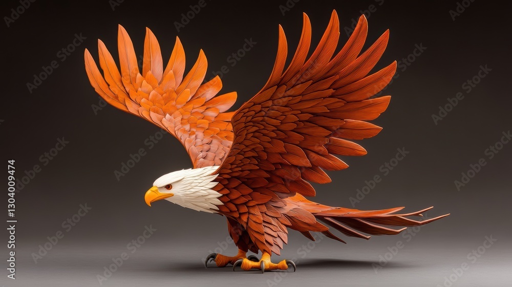 Fototapeta premium Majestic red and white bird in flight, a captivating display of avian beauty red