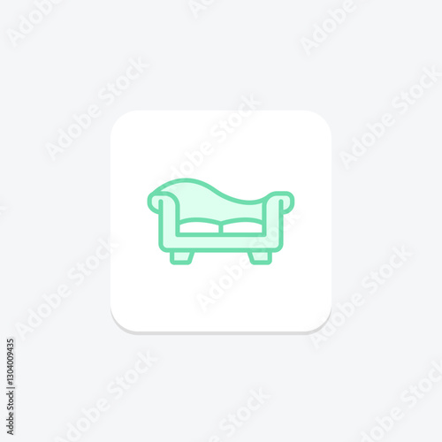 Daybed duotone line icon, vector, pixel perfect, illustrator file