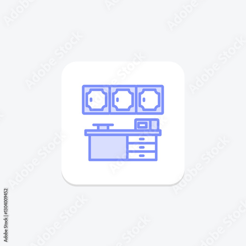 Kitchen duotone line icon, vector, pixel perfect, illustrator file