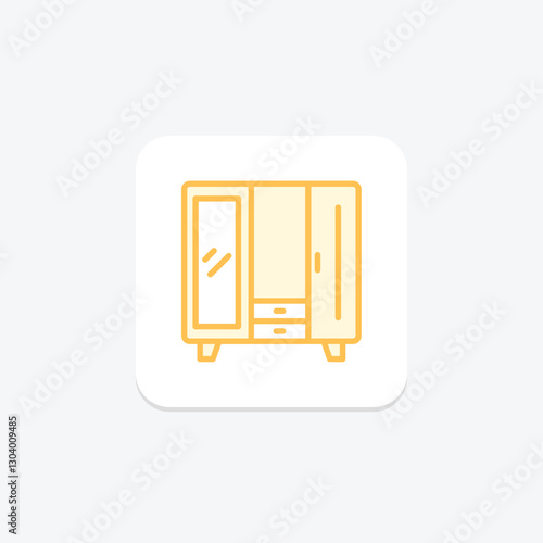 Wardrobe Closet duotone line icon, vector, pixel perfect, illustrator file