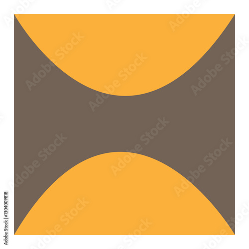 abstract square with a semicircle inside