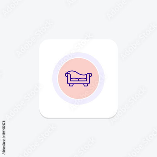 Daybed color circle icon, vector, pixel perfect, illustrator file