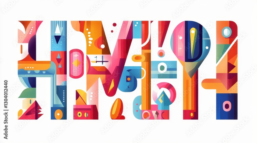 A Colorful Geometric Display Of Abstract Graphic Letter Forms A Colorful Geometric Display Of Abstract Graphic Letter Forms
