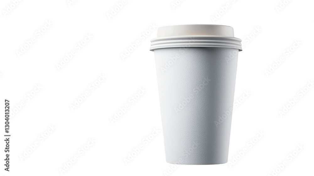Stylish white cup with lid on black background, a minimalist design study in contrast Stylish white cup with lid on black background, a minimalist design study in contrast