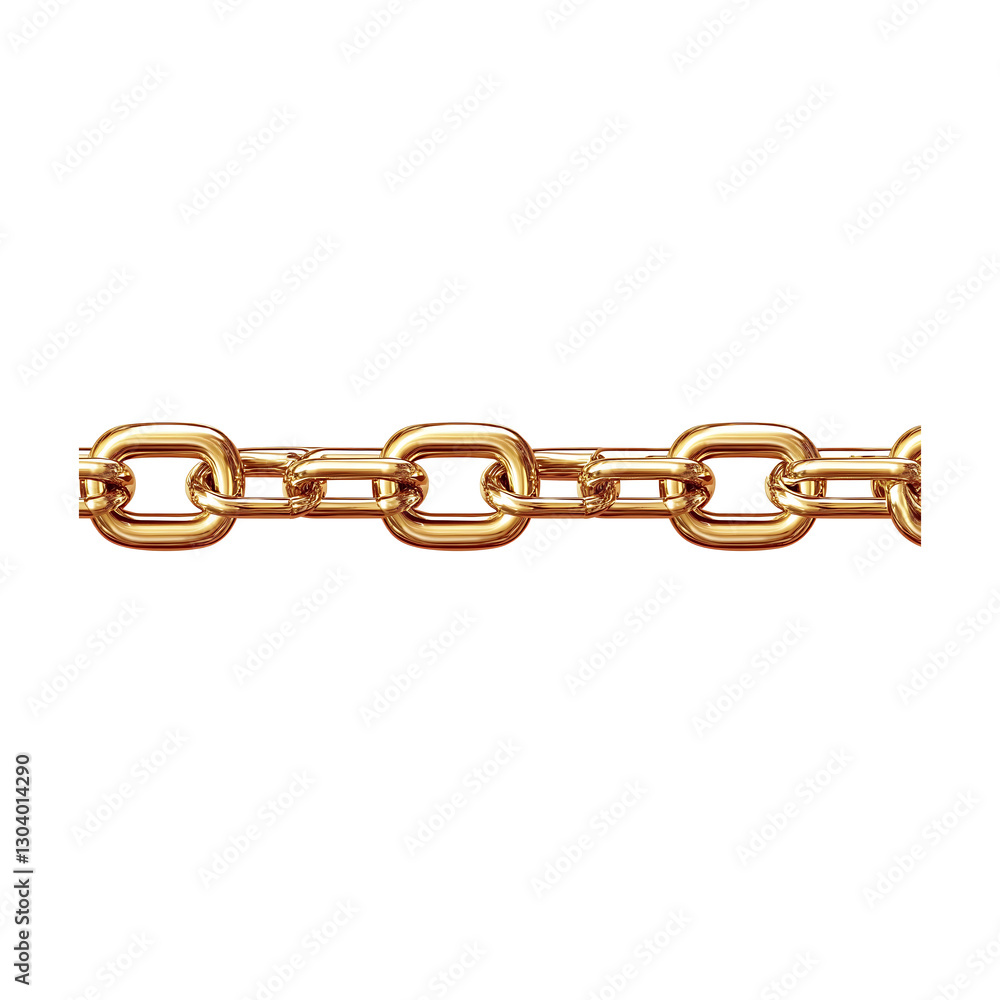 Fototapeta premium shiny gold thick gold link chain on transparent background, png