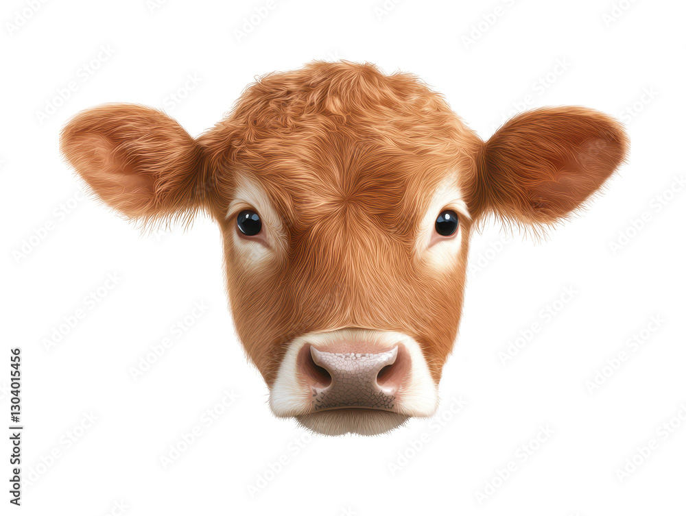 Closeup of unveiling the gentle gaze and unique features of a cow's face in serene countryside Closeup of unveiling the gentle gaze and unique features of a cow's face in serene countryside