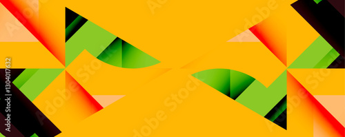 Circles, semi circles, squares and round triangles. Geometric mosaic style pattern abstract background for wallpaper, banner, backdrop, card, book Illustration, landing page