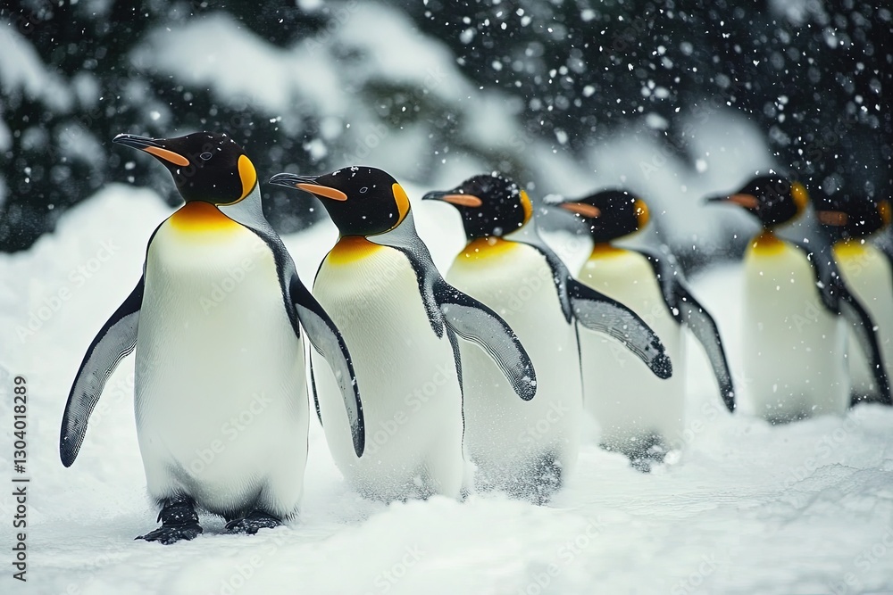 Fototapeta premium Penguins on the snow