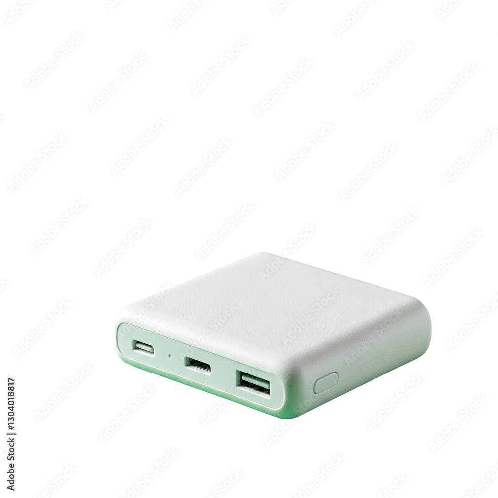White Compact Power Bank with Multiple USB Ports for Fast Charging White Compact Power Bank with Multiple USB Ports for Fast Charging