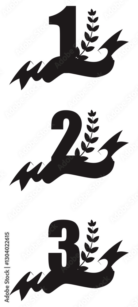 silhouette of the 1st, 2nd, 3rd place podium at the championship