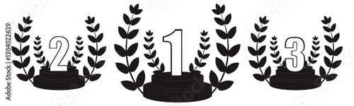 silhouette of the 1st, 2nd, 3rd place podium at the championship