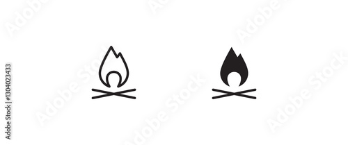 Fire flame icon Hot, oil, gas and energy icon vector, sign, symbol, logo, illustration, editable stroke, flat design style isolated on white linear