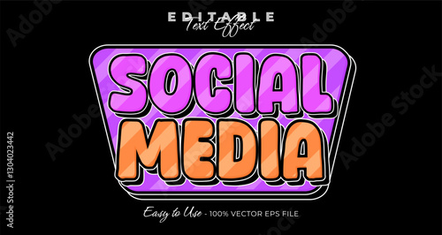 Social media editable text effect, retro text style