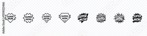 Super Mom Badge Icon, Super Mom Badge Icon: Perfect for Empowerment, Mother’s Day, and Bold Designs