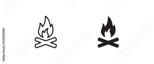 Fire flame icon Hot, oil, gas and energy icon vector, sign, symbol, logo, illustration, editable stroke, flat design style isolated on white linear