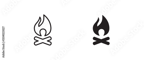 Fire flame icon Hot, oil, gas and energy icon vector, sign, symbol, logo, illustration, editable stroke, flat design style isolated on white linear