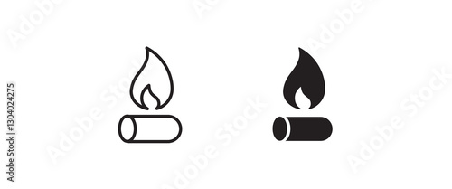 Fire flame icon Hot, oil, gas and energy icon vector, sign, symbol, logo, illustration, editable stroke, flat design style isolated on white linear