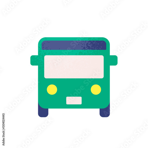 観光バスや路線バスをイメージしたシンプルなアイコン。使いやすいバスのベクターイラスト。