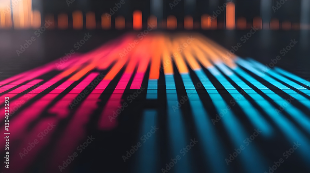 Dynamic sound waves visualization studio digital art modern setting close-up audio concept Dynamic sound waves visualization studio digital art modern setting close-up audio concept