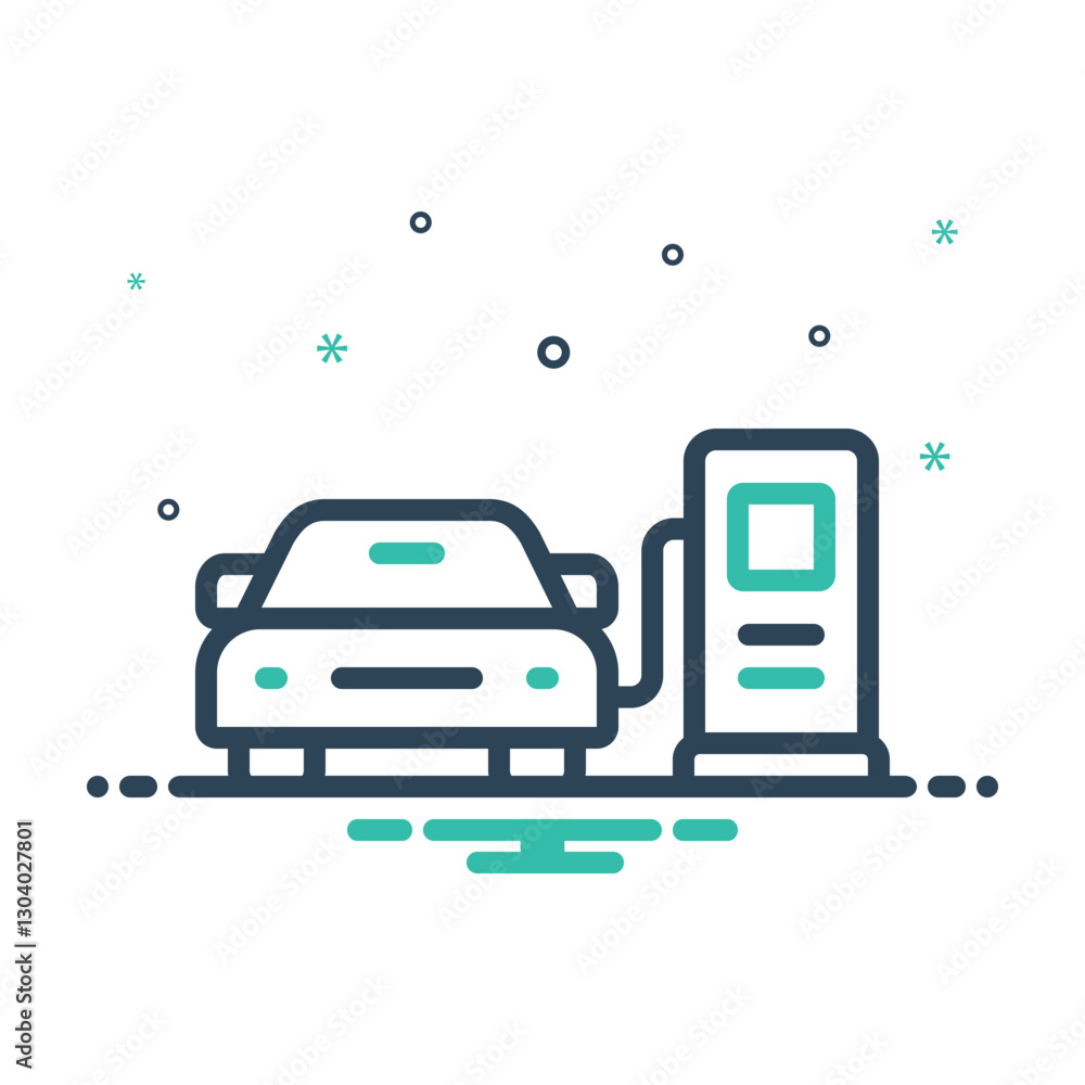 Mix icon for refuel car Mix icon for refuel car