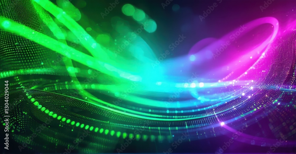 Futuristic tech inspired abstract background neon wireframe circles electric green ultraviolet magenta glowing motion trails soft ambient haze Futuristic tech inspired abstract background neon wireframe circles electric green ultraviolet magenta glowing motion trails soft ambient haze