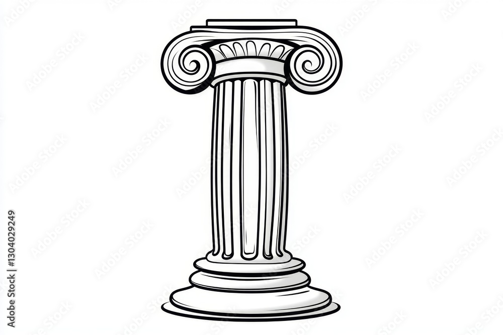 A black-and-white minimalist line drawing of a strong pillar holding up a roof A black-and-white minimalist line drawing of a strong pillar holding up a roof